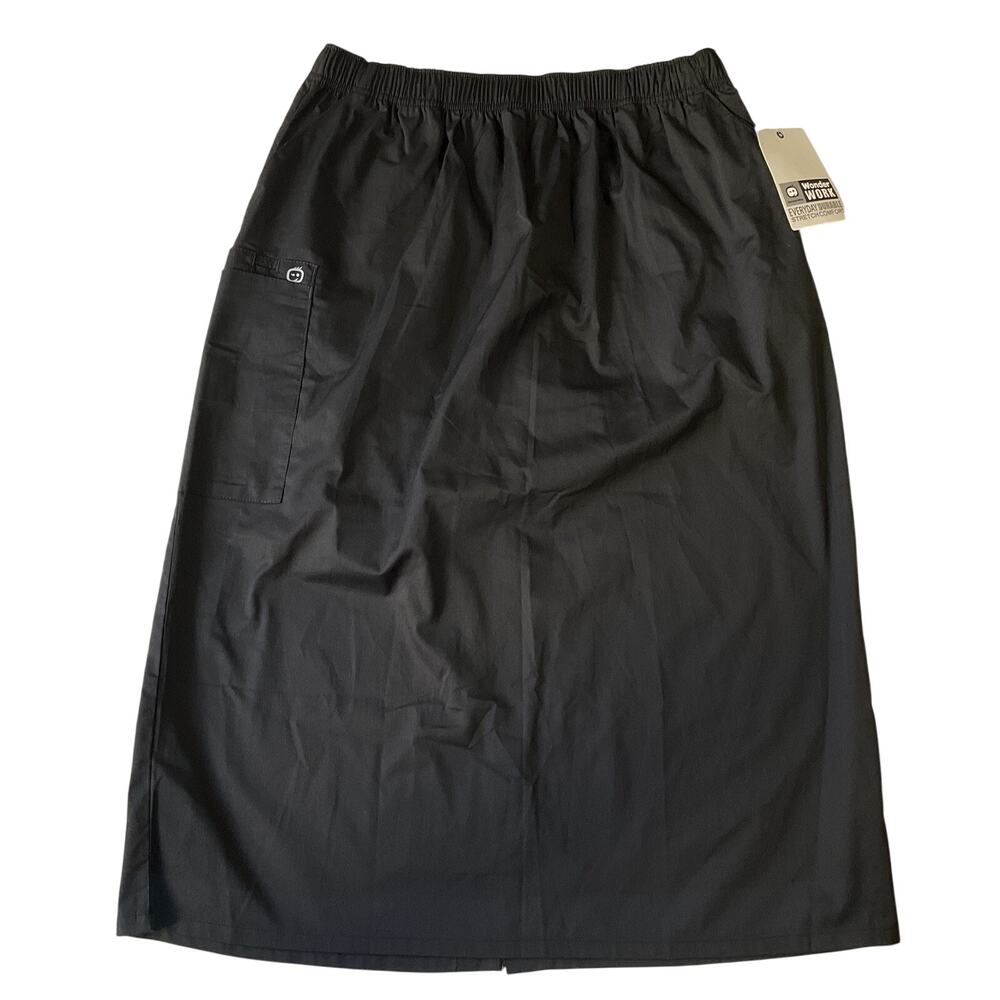 WonderWink Black Midi Skirt with Side Pocket